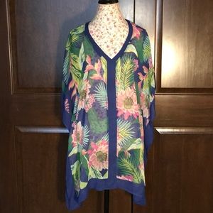 Sheer Swim Cover Up or Top Size OS From M thru XL ( maybe larger ) NWOT